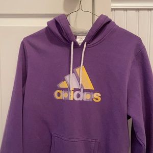 Purple Adidas pillover hoodie